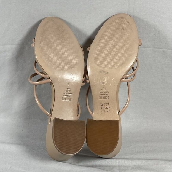 SCHUTZ True Beige Princey Strappy Block Heel Sandal Women's Shoe Size 9.5-NEW - Picture 7 of 8